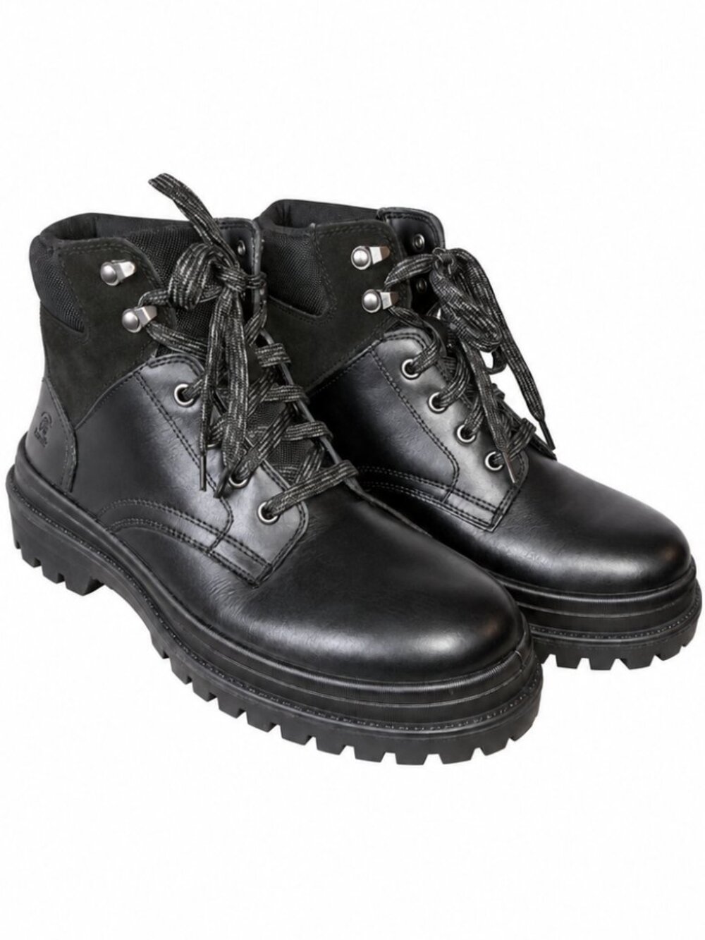 Kamik Grayson Men’s Black Leather LaceUp Winter Boots Size 9 Rugged Lug Sole NWT